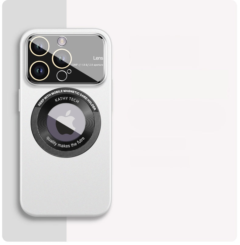 Casing ponsel Apple dengan film lensa jendela besar anti-label magnetik PC buram