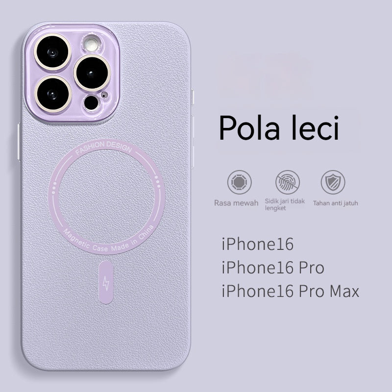 Casing ponsel motif leci magnetik kecil