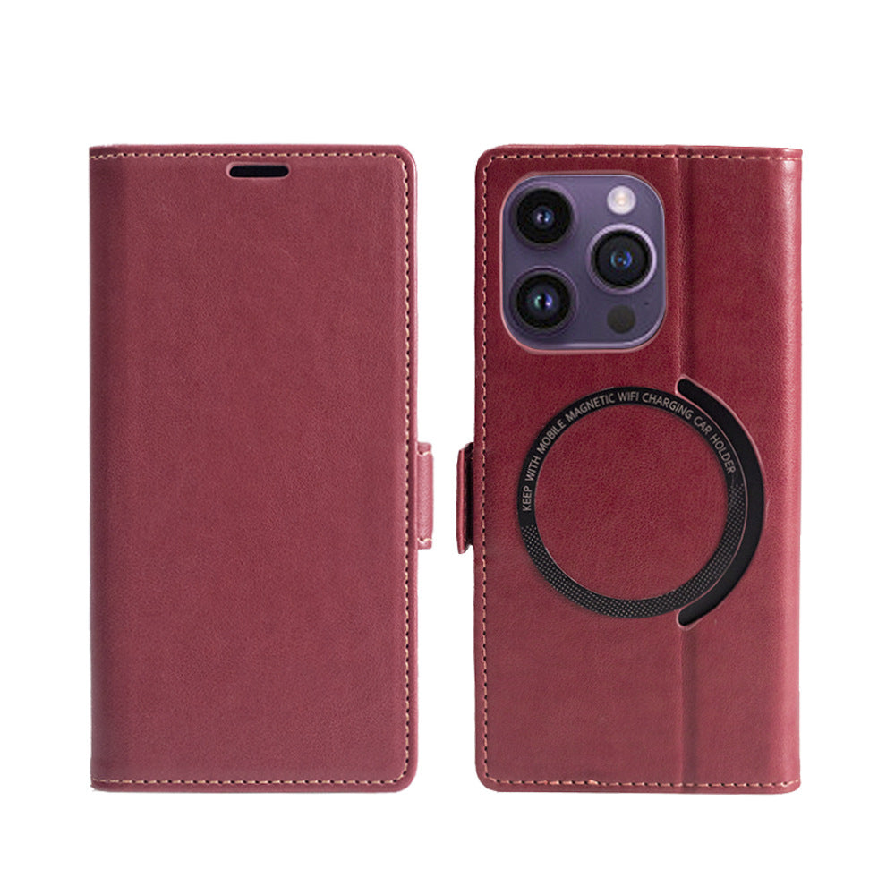 Casing iPhone Magnetik Dompet Kulit