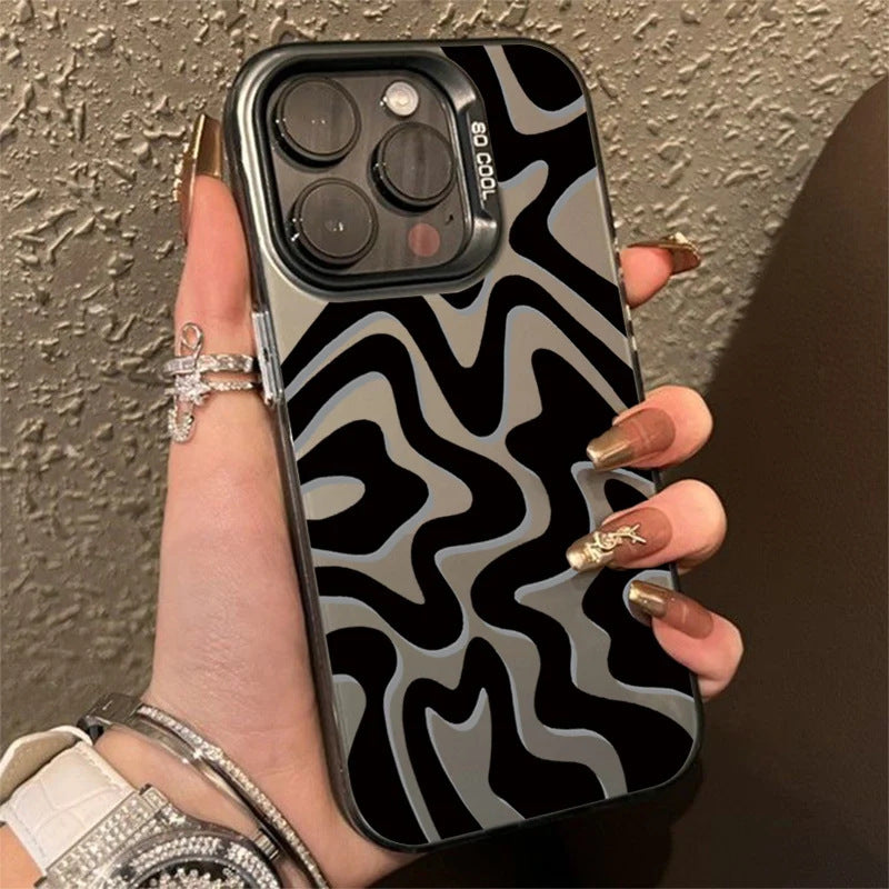 Casing ponsel Apple cangkang perak buram yang kreatif
