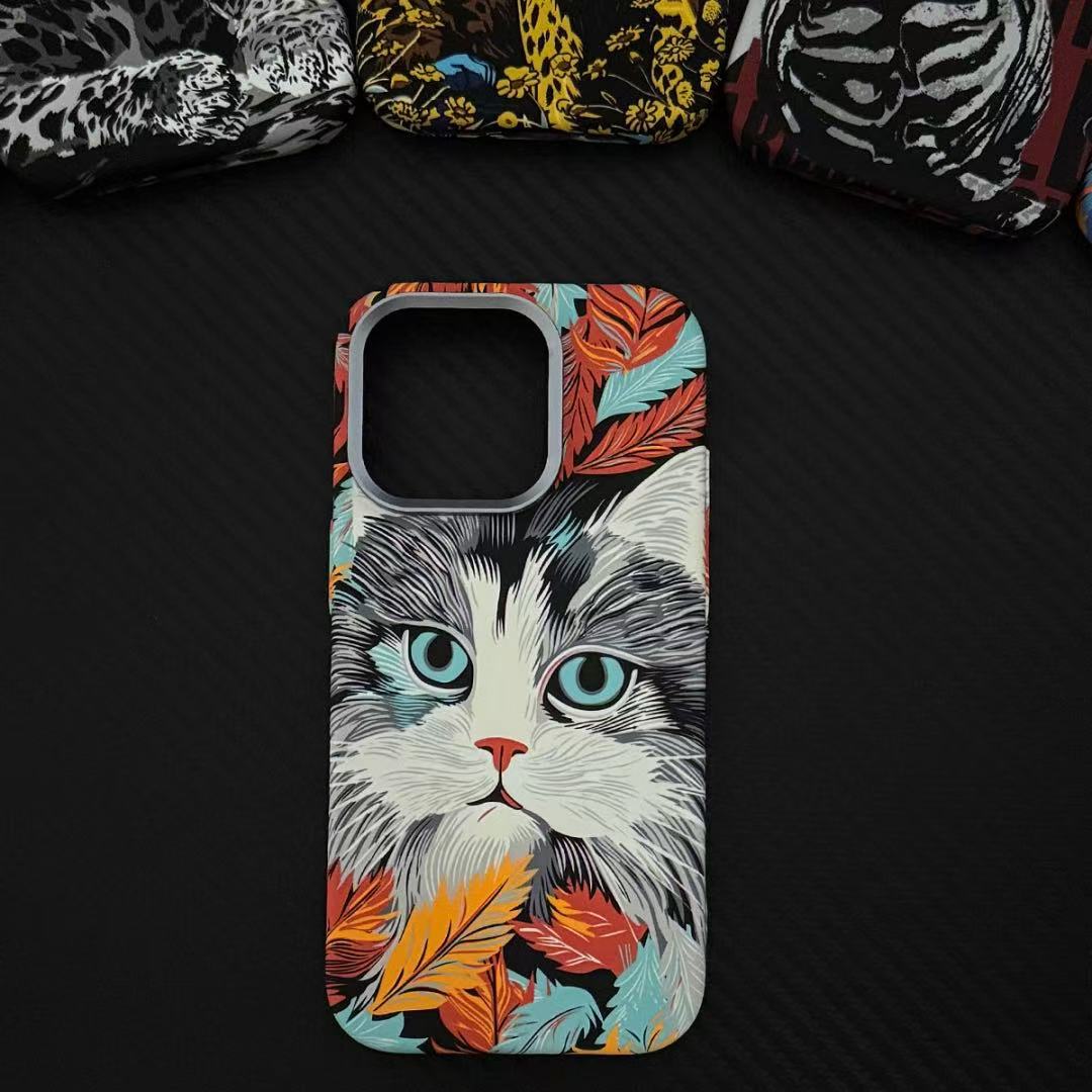 Casing Ponsel Apple Magnetik Hewan Timbul Bercahaya