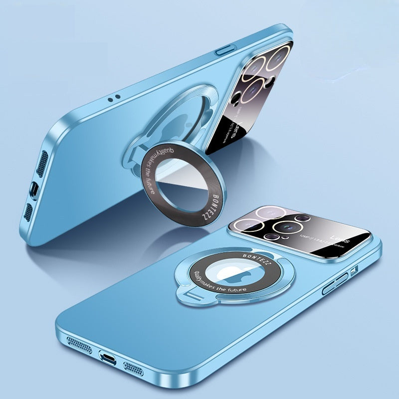 Casing Ponsel Apple dengan Braket Magnetik Jendela Besar