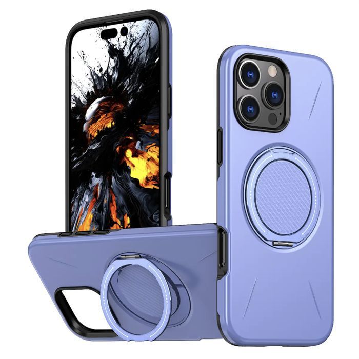 Casing Ponsel Apple dengan Braket Putar Magnetik Silikon
