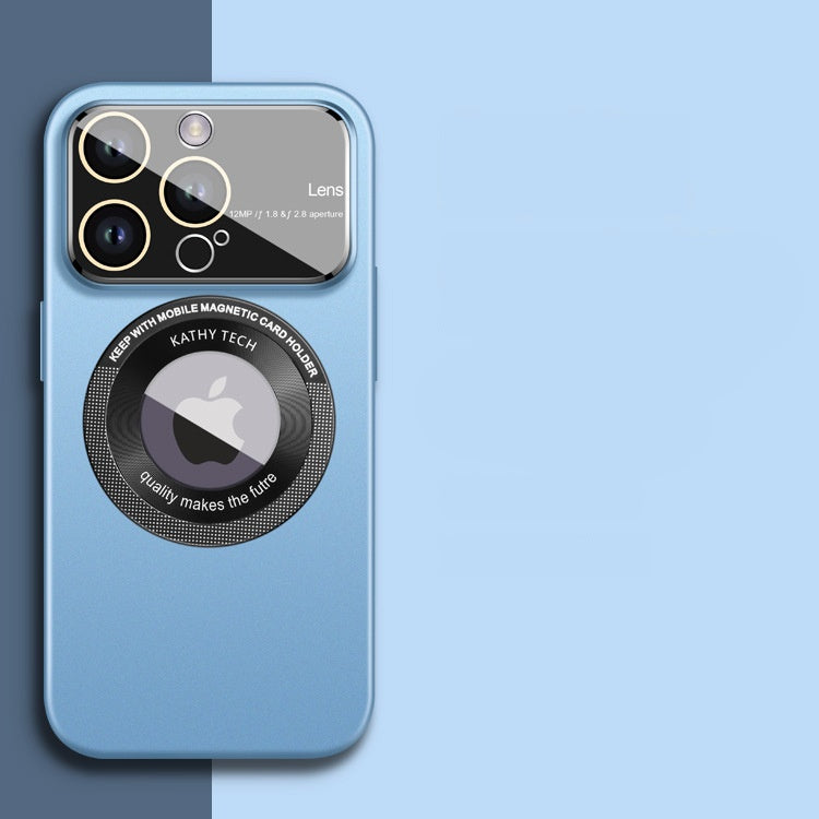 Casing ponsel Apple dengan film lensa jendela besar anti-label magnetik PC buram