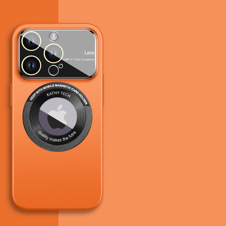 Casing ponsel Apple dengan film lensa jendela besar anti-label magnetik PC buram