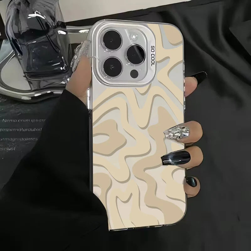 Casing ponsel Apple cangkang perak buram yang kreatif