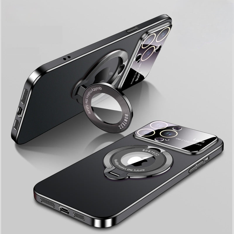 Casing Ponsel Apple dengan Braket Magnetik Jendela Besar