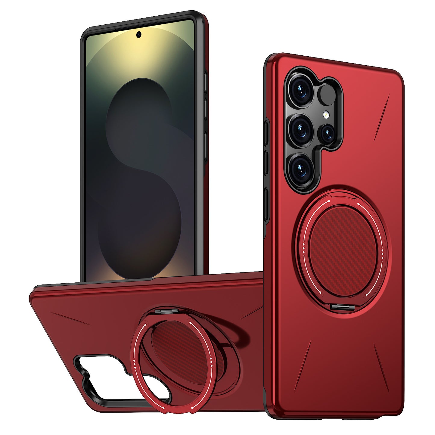 Casing ponsel Samsung magnetik dengan braket putar