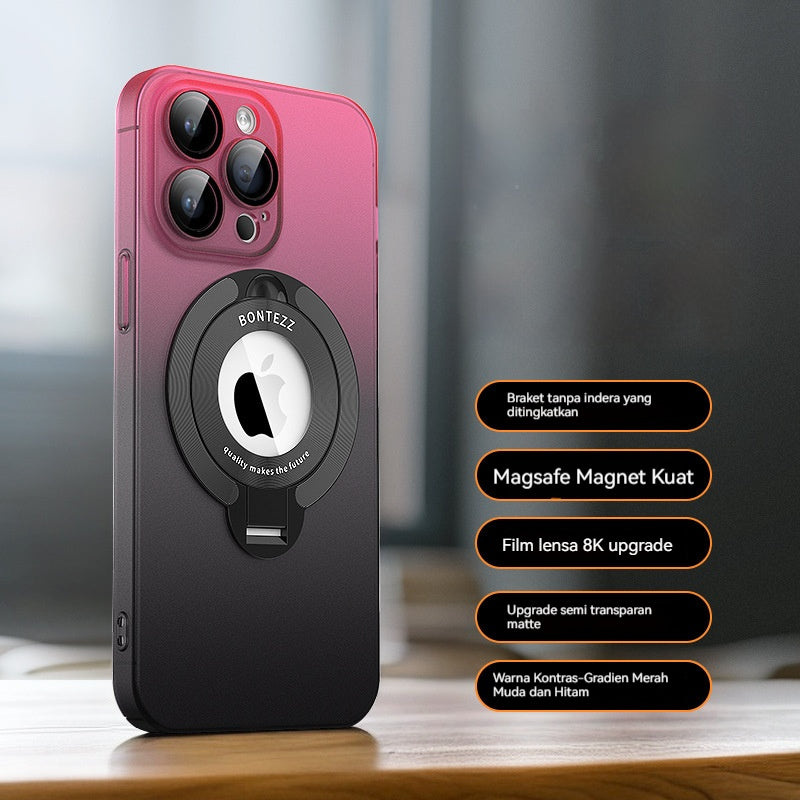 Casing ponsel Apple dengan braket magnetik gradien yang terasa di kulit