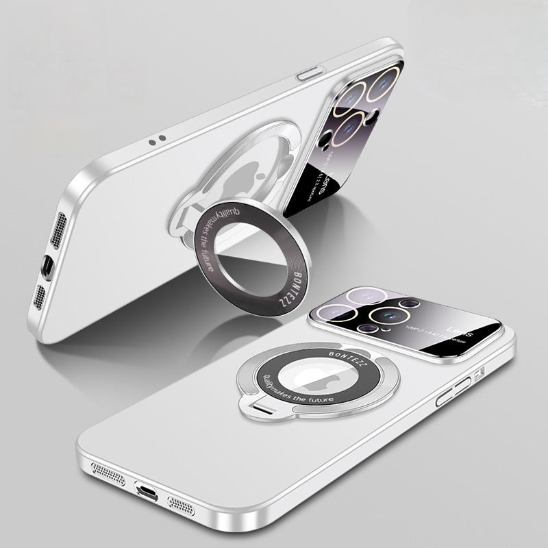 Casing Ponsel Apple dengan Braket Magnetik Jendela Besar