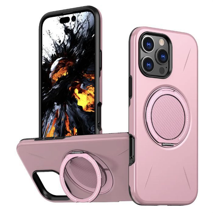 Casing Ponsel Apple dengan Braket Putar Magnetik Silikon