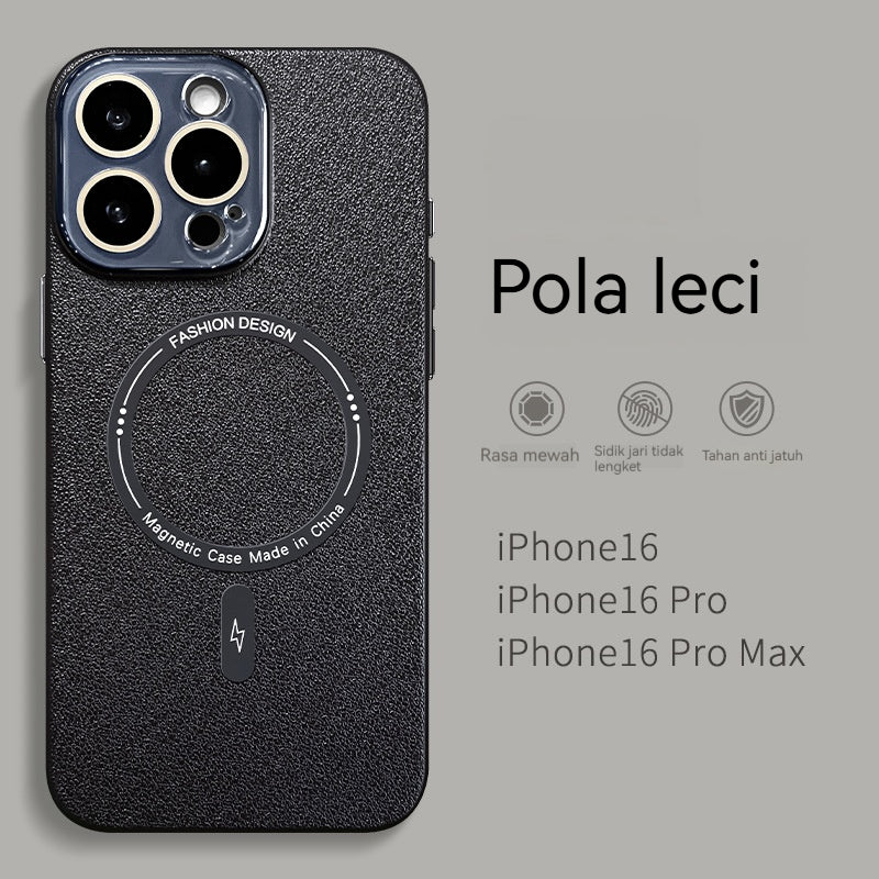 Casing ponsel motif leci magnetik kecil