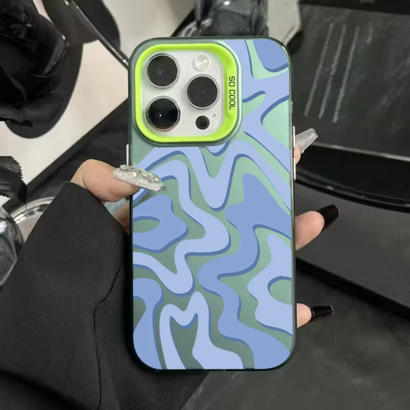 Casing ponsel Apple cangkang perak buram yang kreatif