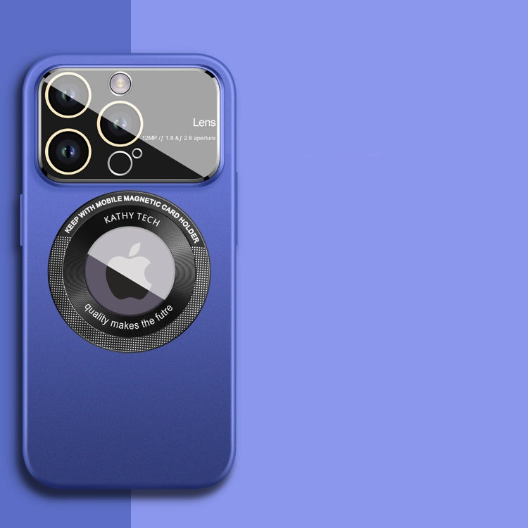 Casing ponsel Apple dengan film lensa jendela besar anti-label magnetik PC buram