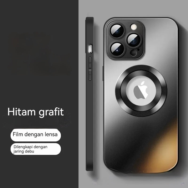 Casing iPhone magnetik kaca buram