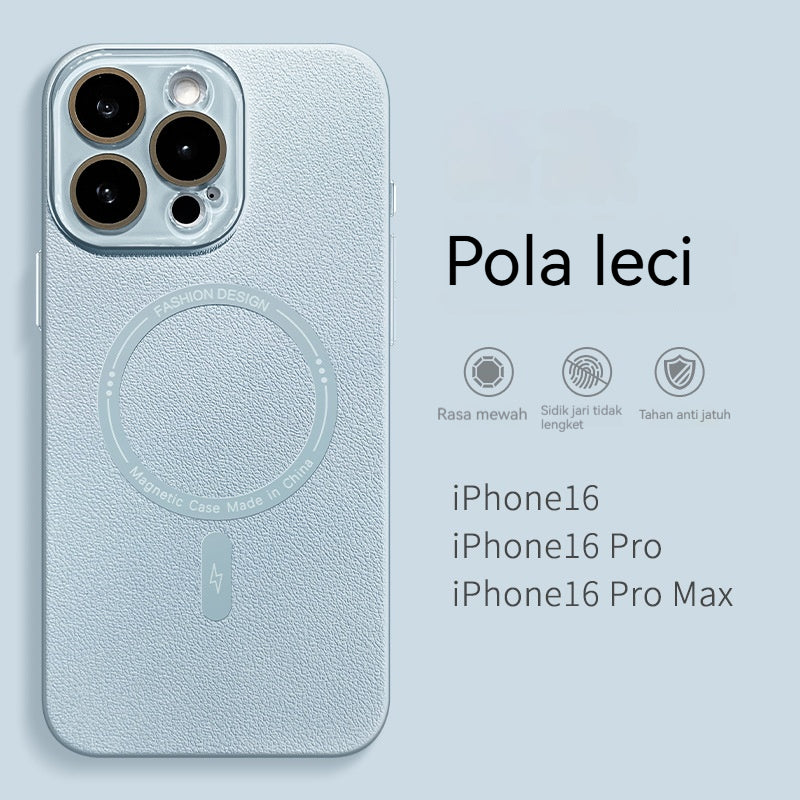 Casing ponsel motif leci magnetik kecil