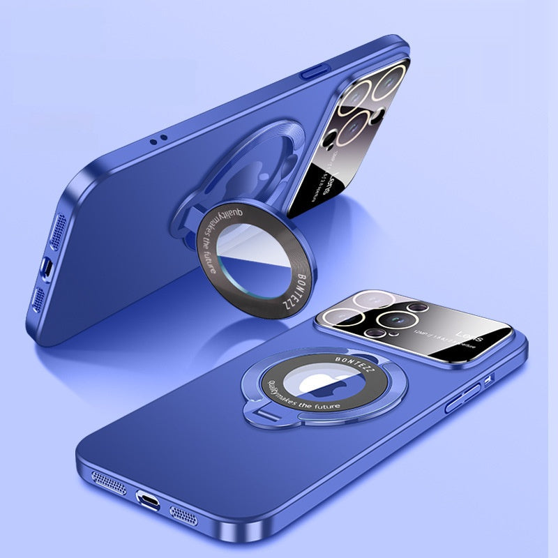 Casing Ponsel Apple dengan Braket Magnetik Jendela Besar