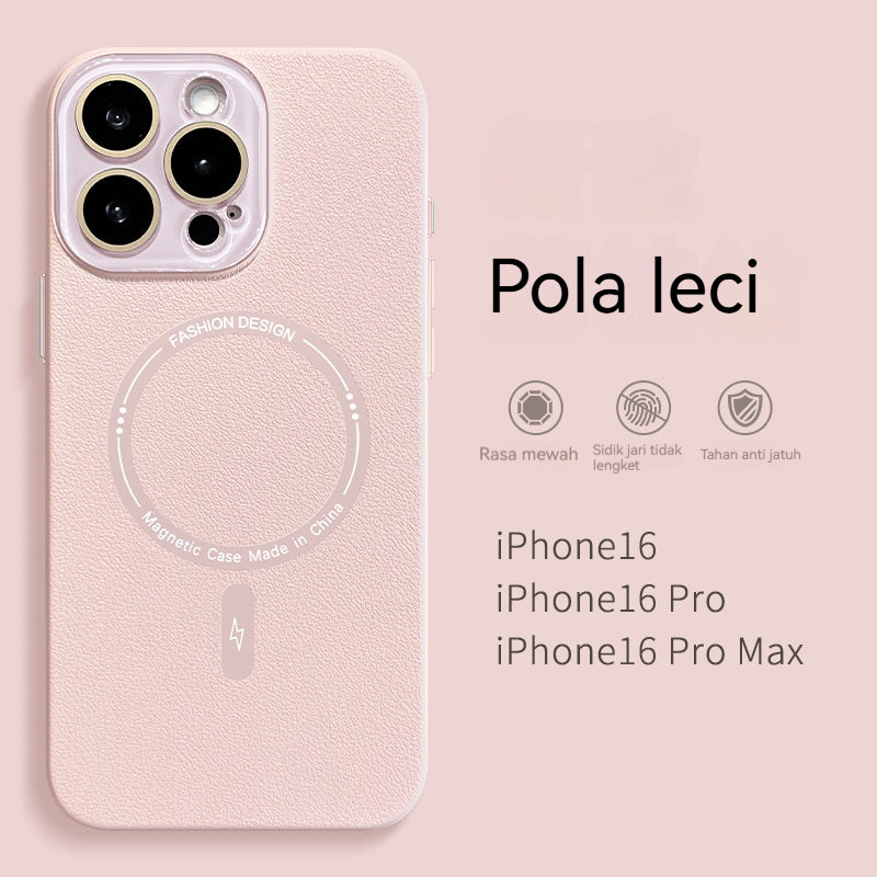 Casing ponsel motif leci magnetik kecil