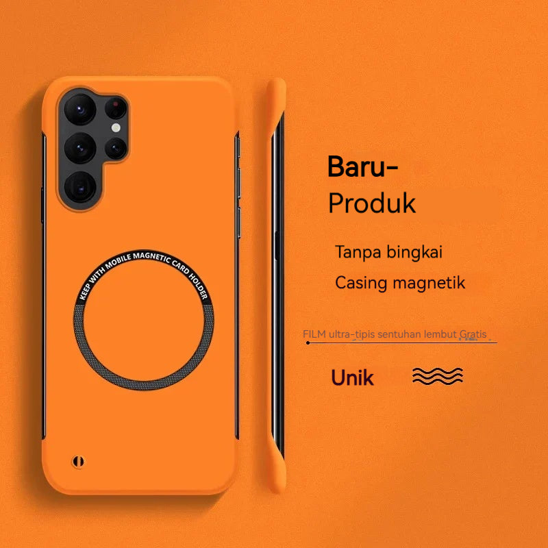 Casing Ponsel Magnetik PC Keras Ultra Tipis Tanpa Bingkai Untuk Samsung