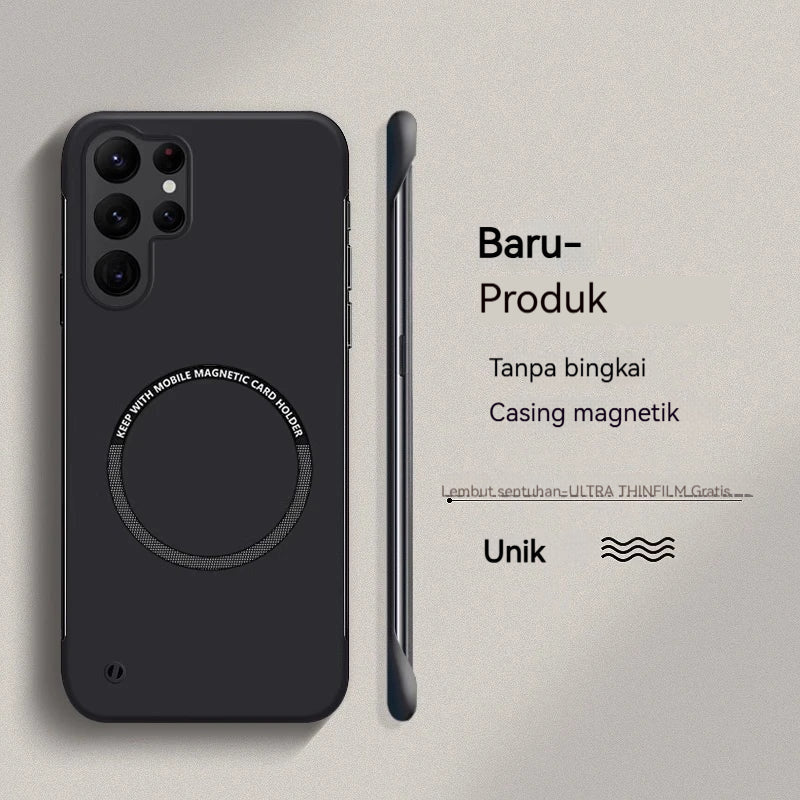 Casing Ponsel Magnetik PC Keras Ultra Tipis Tanpa Bingkai Untuk Samsung