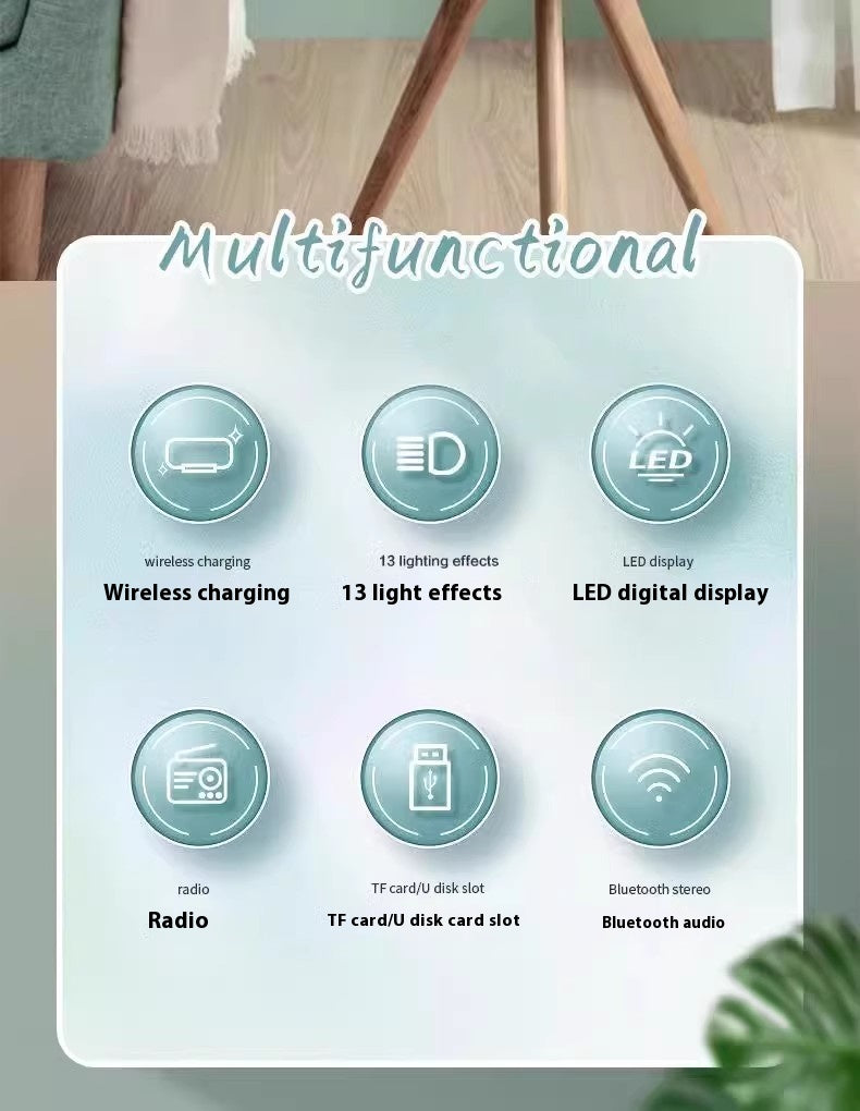 Jam Alarm Pengisian Daya Nirkabel, Lampu Sekitar, Dudukan Multifungsi