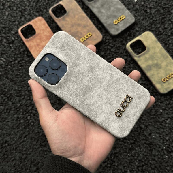 Casing iPhone setengah tertutup berbahan kulit yang modis