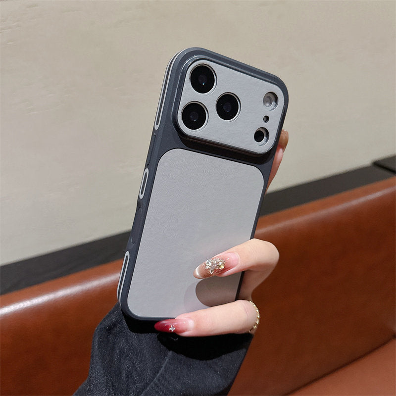 Vegan leather large window Apple phone case