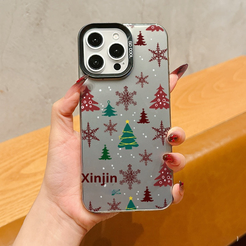 Casing ponsel pohon Natal warna-warni