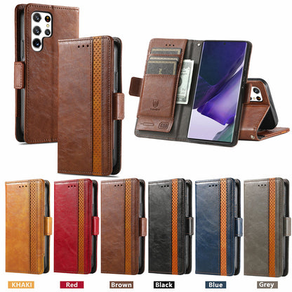 Casing pelindung Samsung flip magnetik sikat anti maling kulit 