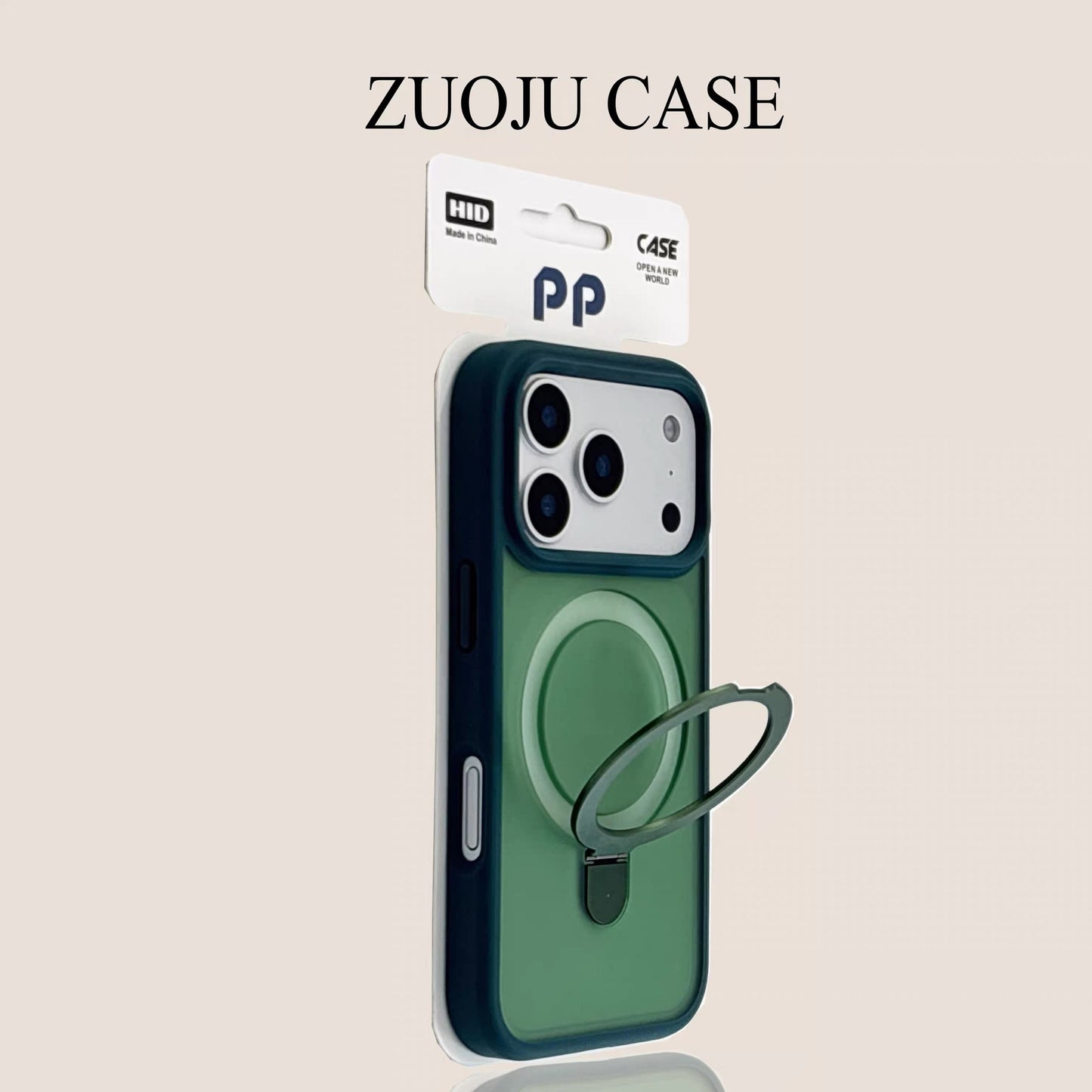 Magnetic fulcrum stand with skin-friendly frosted texture for Apple phone cases