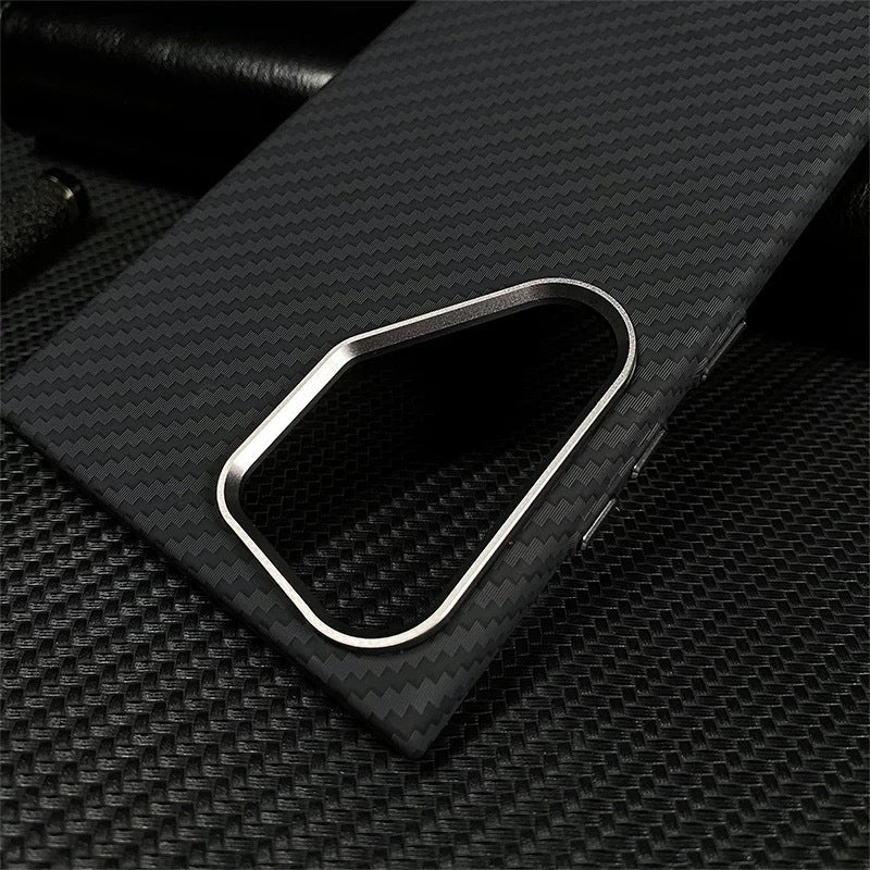 Casing Ponsel Magnetik Samsung Serat Karbon Kevlar Bercahaya 