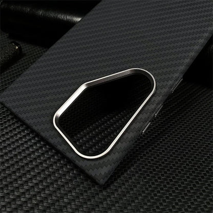 Casing Ponsel Magnetik Samsung Serat Karbon Kevlar Bercahaya 