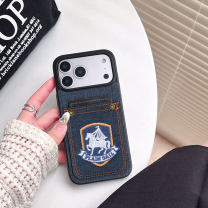 Embroidered auspicious Apple phone case