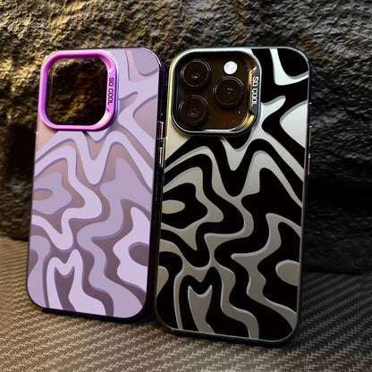 Casing ponsel Apple cangkang perak buram yang kreatif