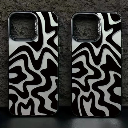 Casing ponsel Apple cangkang perak buram yang kreatif