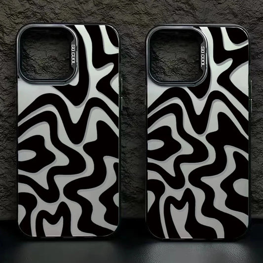 Casing ponsel Apple cangkang perak buram yang kreatif