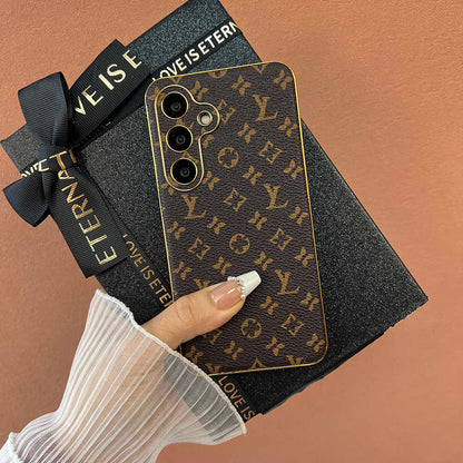 Casing pelindung Samsung mewah kulit bermerek fashion