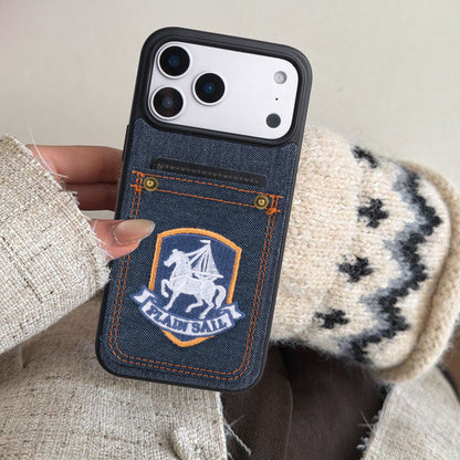 Embroidered auspicious Apple phone case