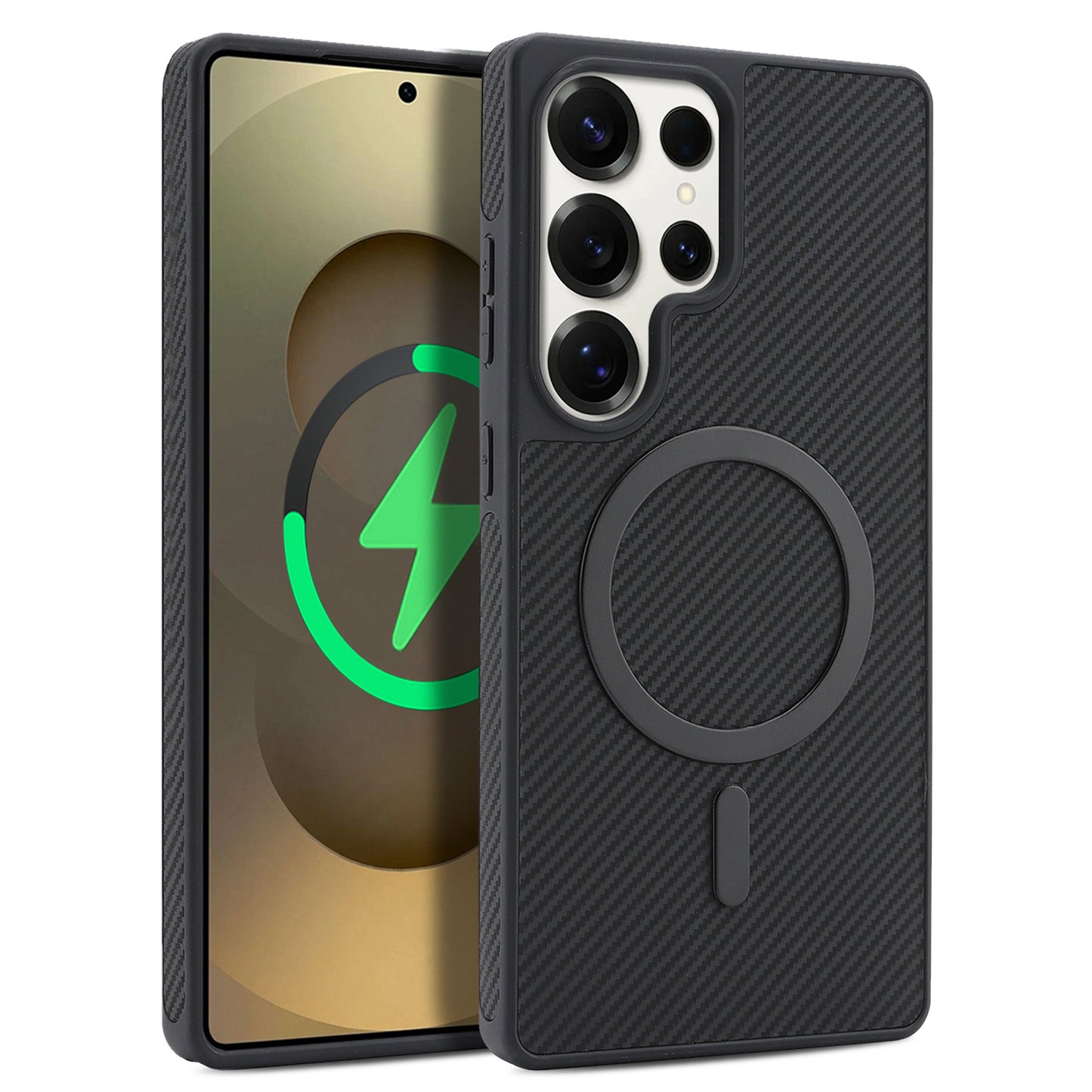 Carbon fiber textured magnetic Samsung phone