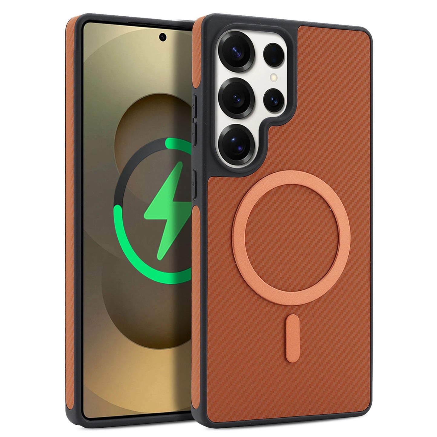 Carbon fiber textured magnetic Samsung phone