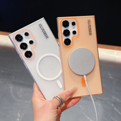 Casing ponsel Samsung magnetik matte yang terasa di kulit 