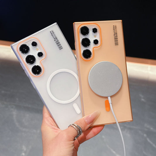 Casing ponsel Samsung magnetik matte yang terasa di kulit 