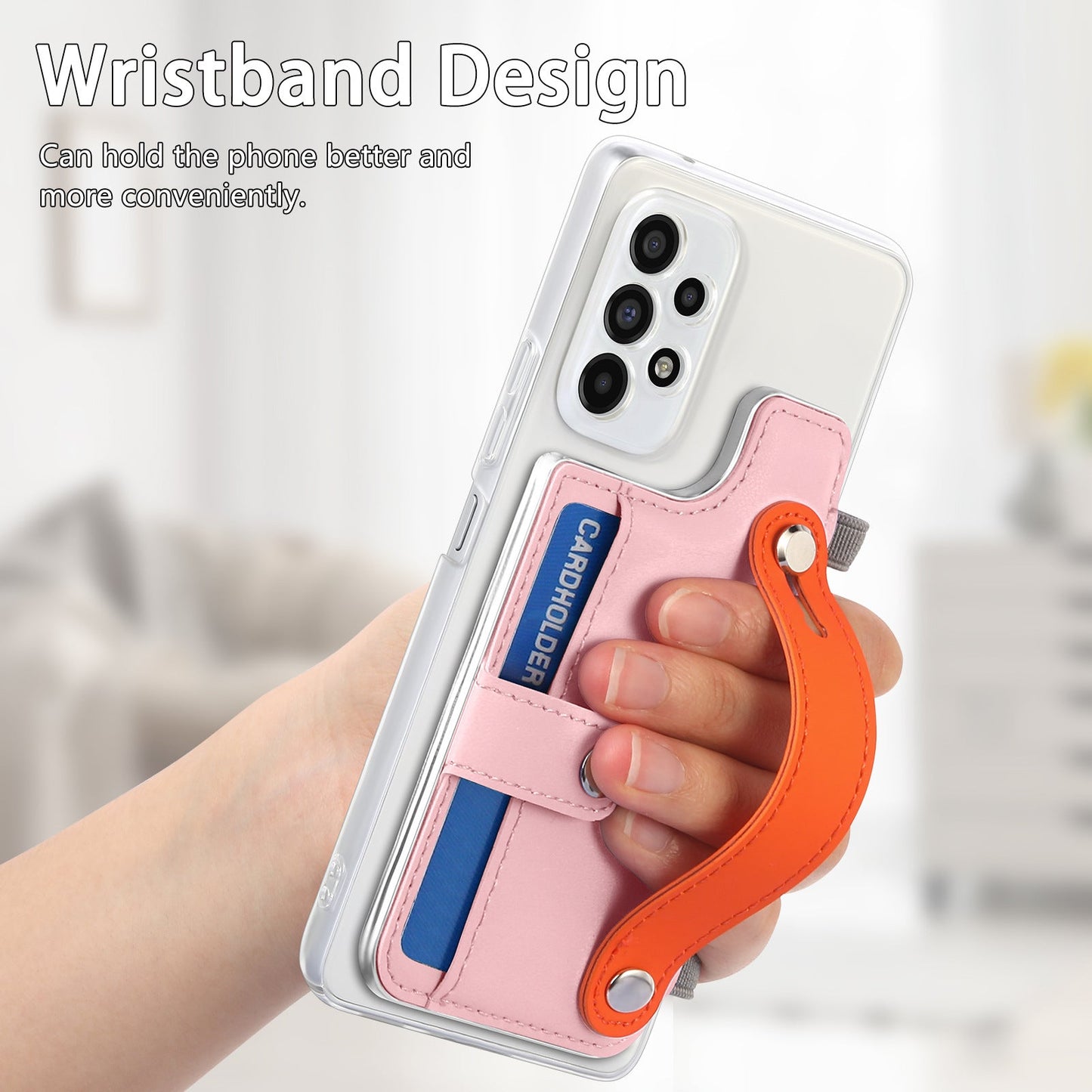 Gelang Pemegang Kartu Warna Pastel Kreatif untuk Samsung 