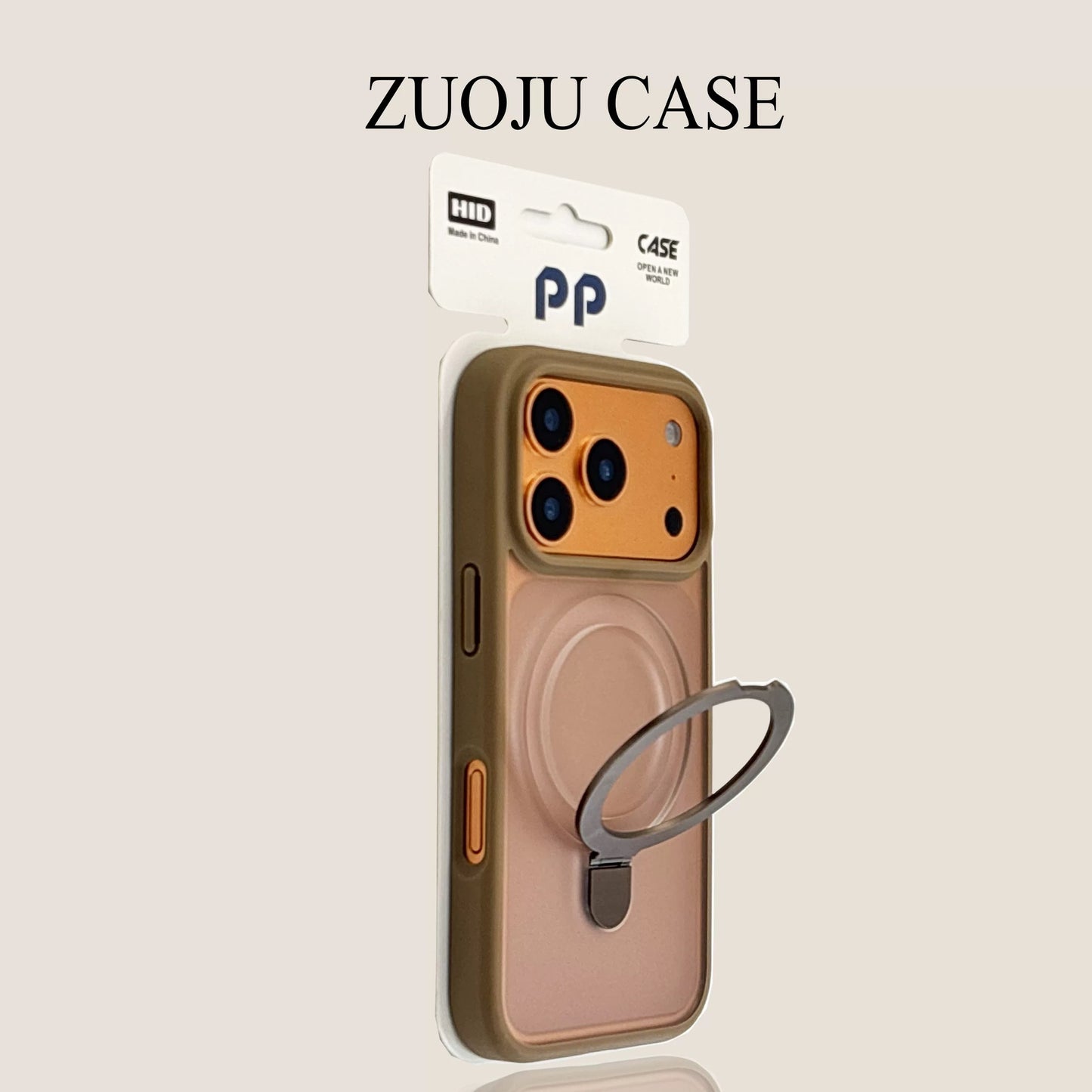 Magnetic fulcrum stand with skin-friendly frosted texture for Apple phone cases