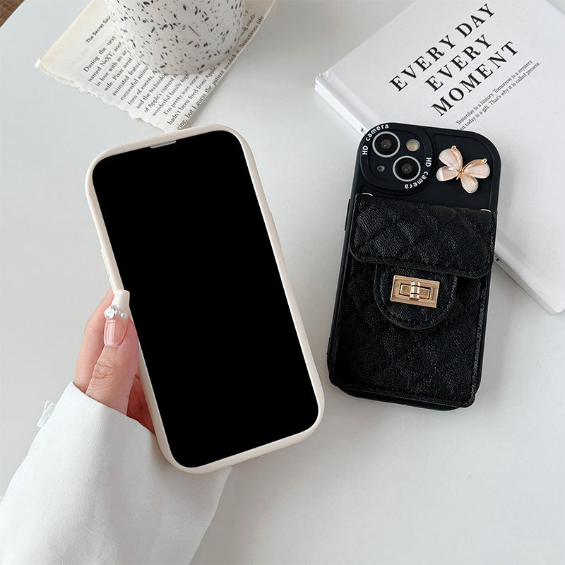 Casing Ponsel Apple Mata Besar Rantai Kupu-kupu INS 