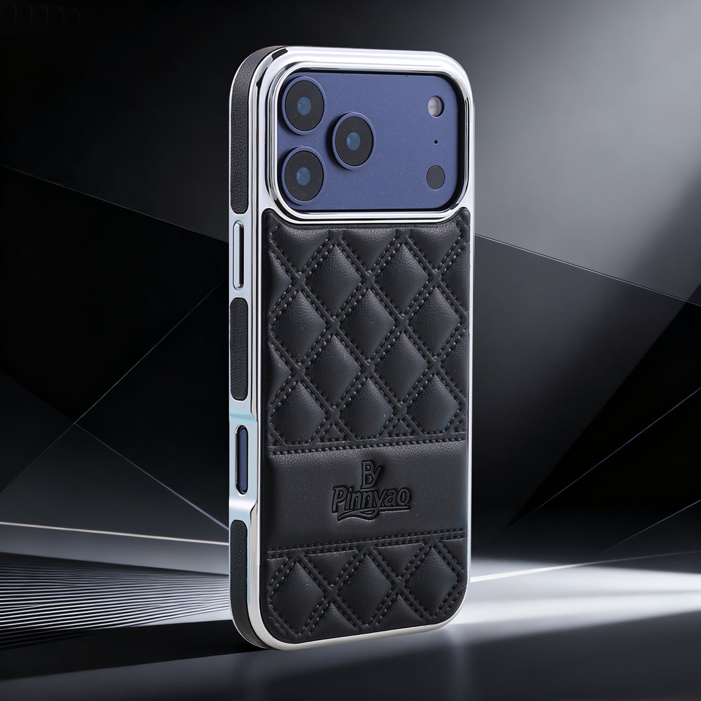 Casing ponsel Apple tiga sisi berbahan kulit