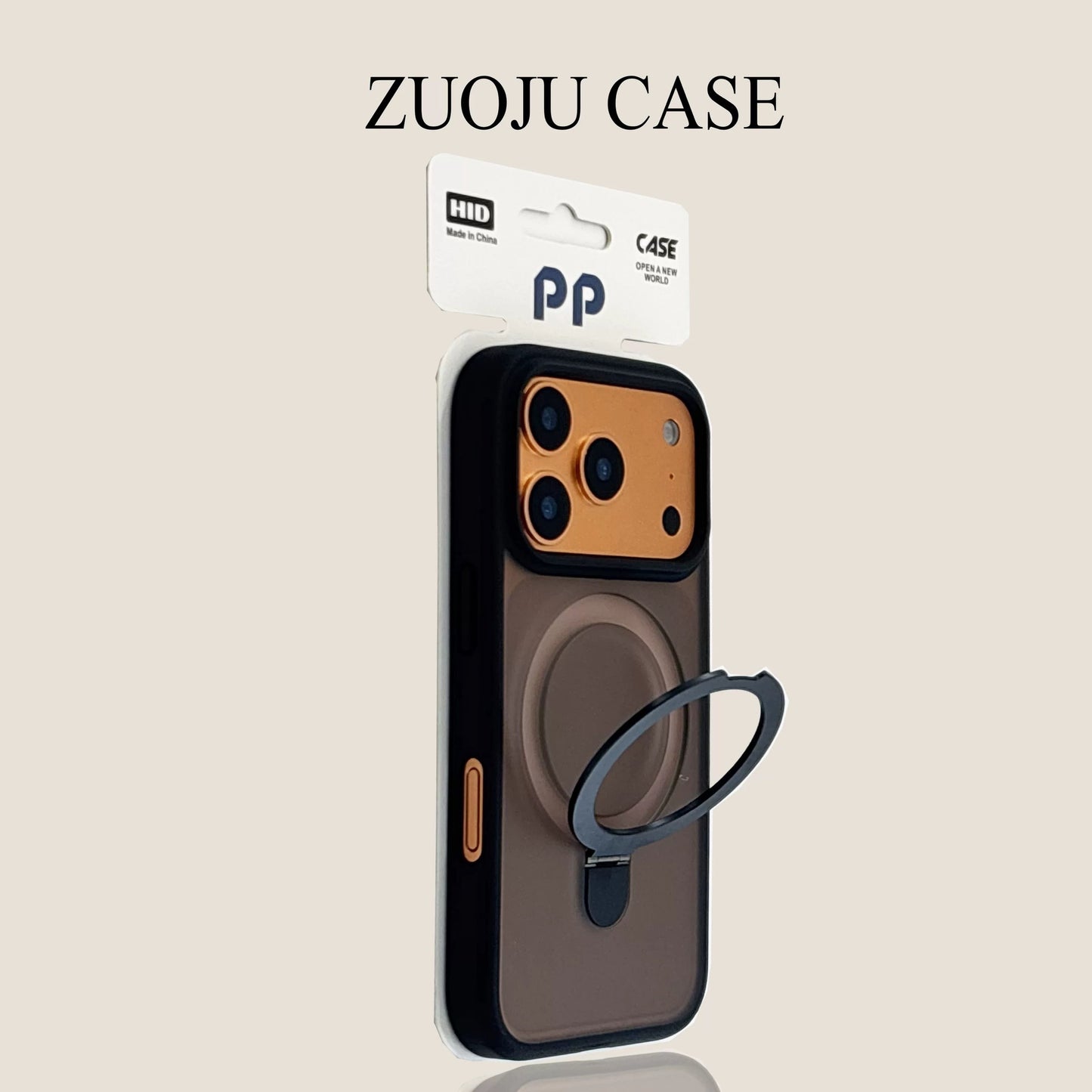 Magnetic fulcrum stand with skin-friendly frosted texture for Apple phone cases