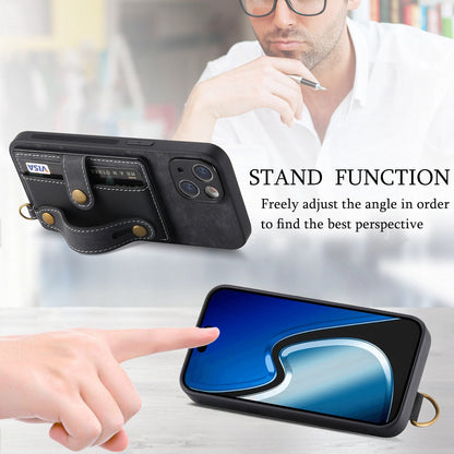 Gelang Lanyard Slot Kartu Kulit Kasus Apple Phone Case 
