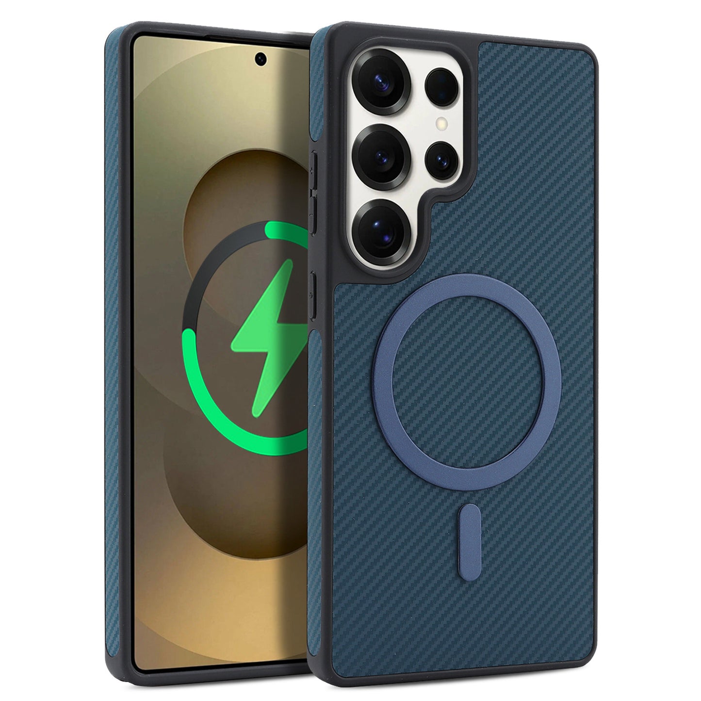 Carbon fiber textured magnetic Samsung phone