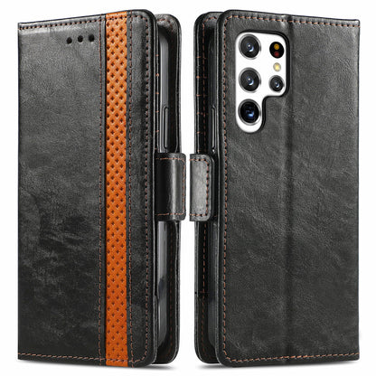 Casing pelindung Samsung flip magnetik sikat anti maling kulit 